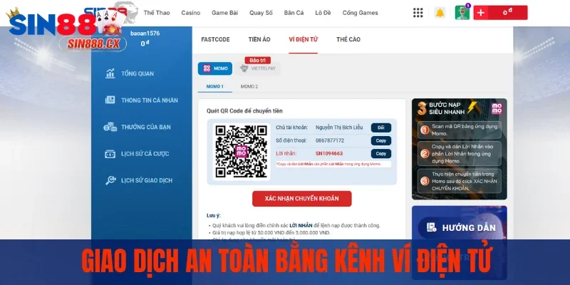 Giao dịch an toàn bằng kênh ví điện tử